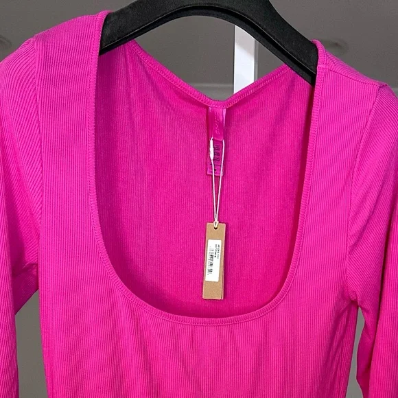 NWT Skims Soft Lounge Long Sleeve Maxi Dress in Hot Pink Size Medium - Picture 9 of 12